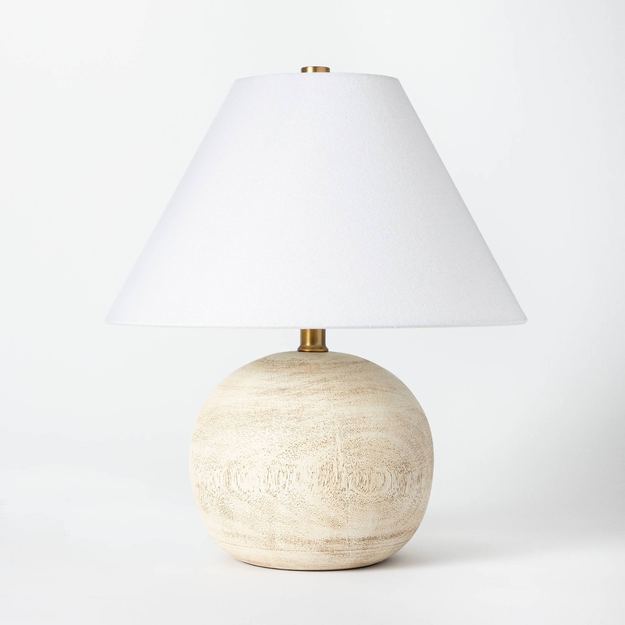Medium Faux Wood Table Lamp (Includes LED Light Bulb) Brown - Threshold Designed with Studio McGee