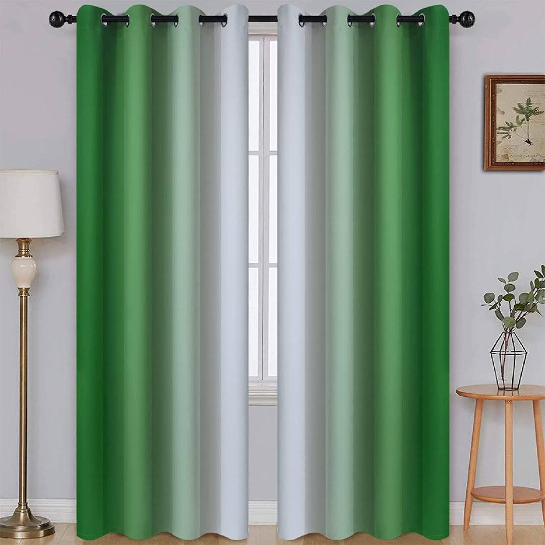Bahtije Ombre Blackout Thermal Grommet Curtain Panels (Set of 2) Ebern Designs Size per Panel: 52