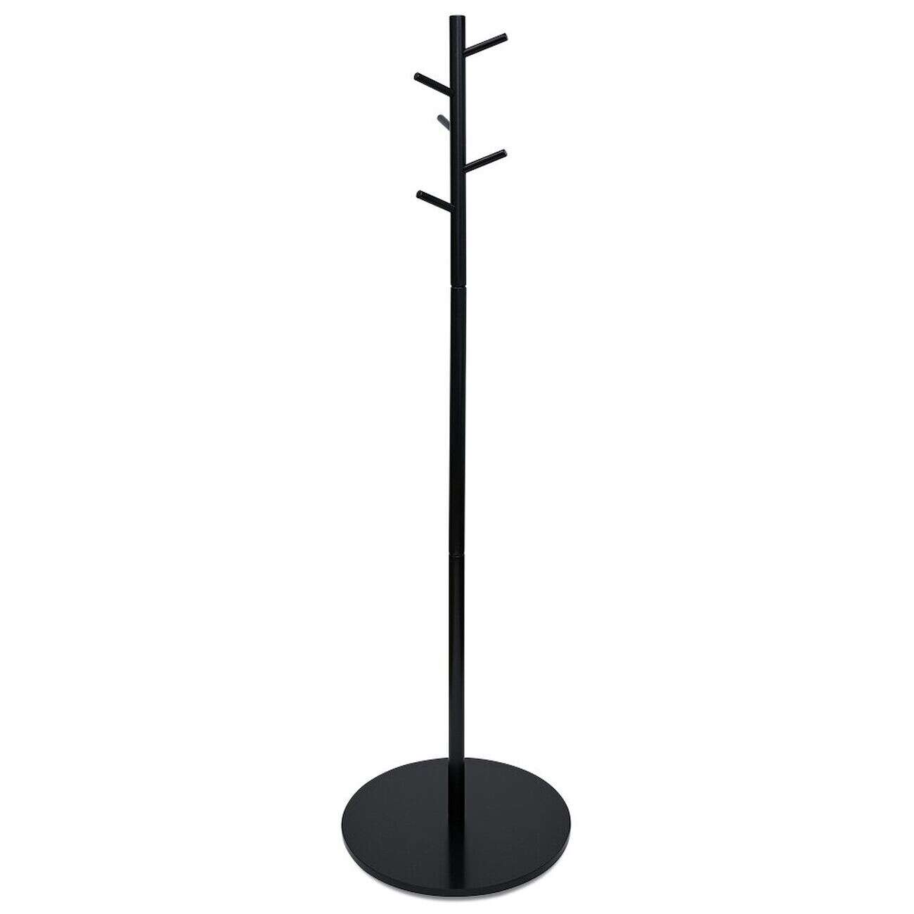 Porte manteau bois noir 5 crochets 50xH170cm