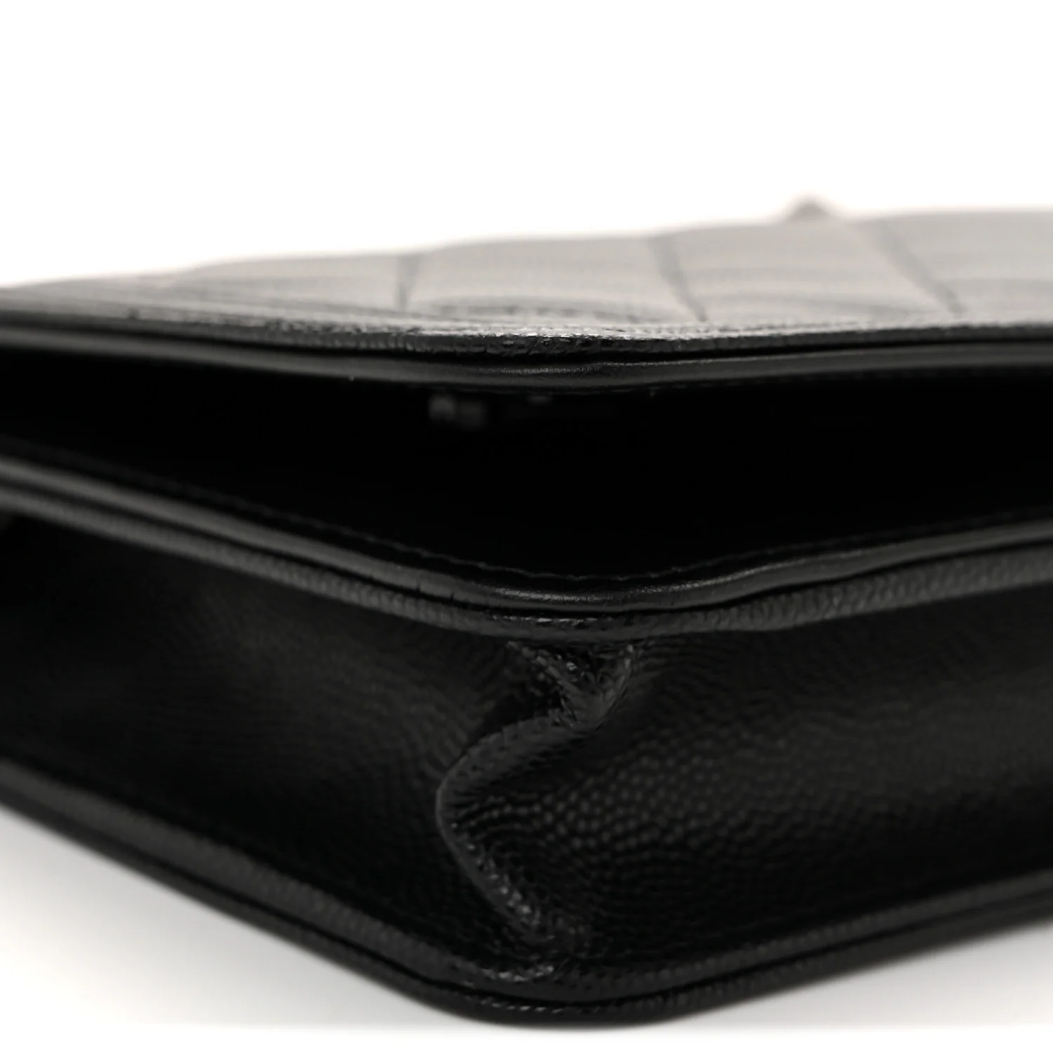 Caviar Quilted Boy Wallet On Chain WOC Black
