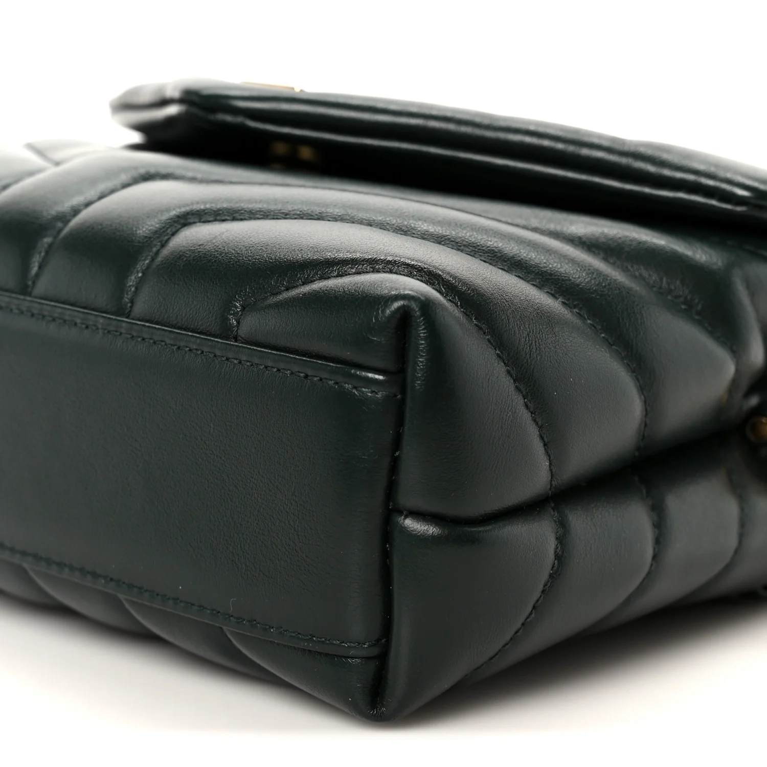 Calfskin Y Quilted Monogram Toy Loulou Crossbody Bag Deep Green
