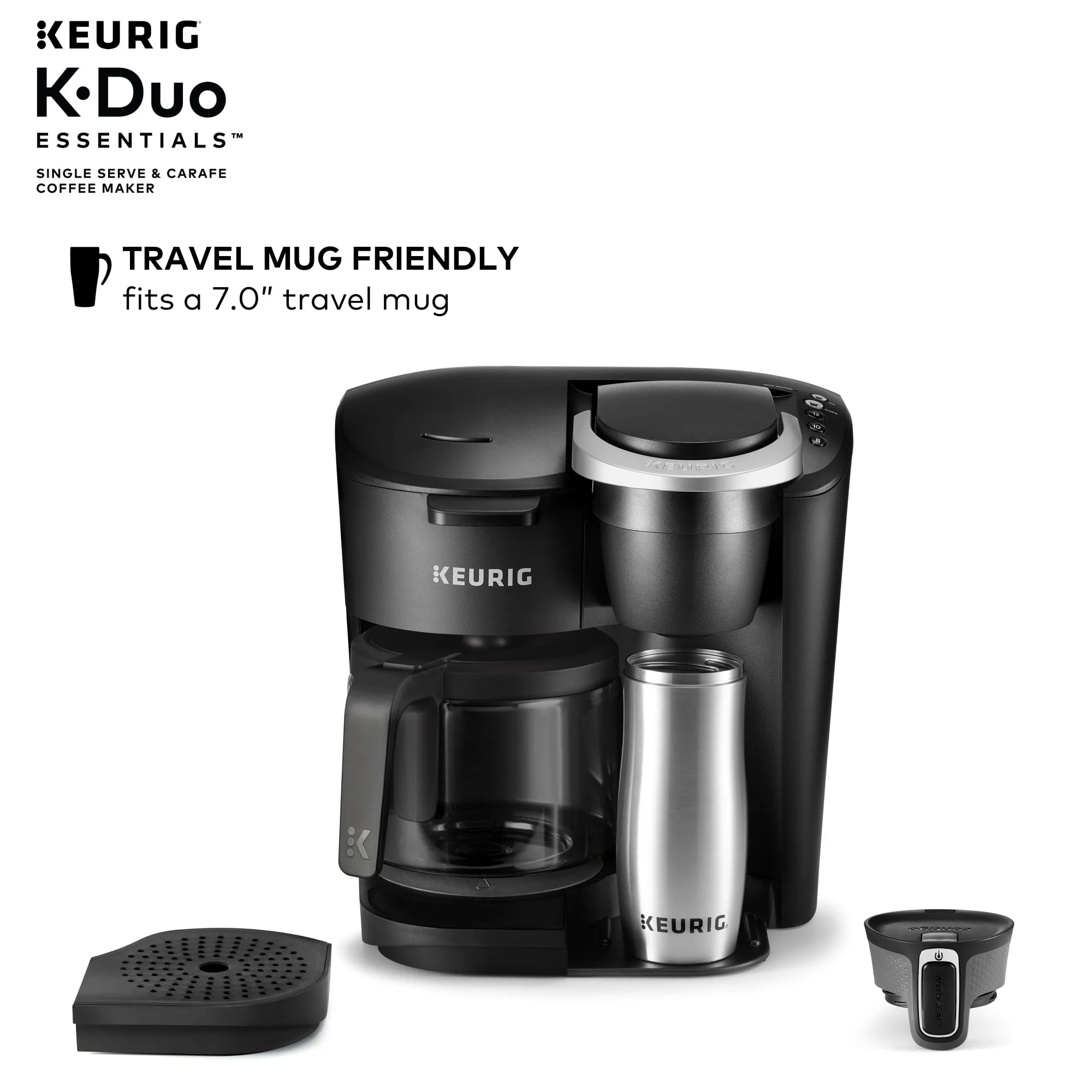Keurig K - Duo Essentials Black Single - Serve K - Cup Pod Coffee Maker, Black