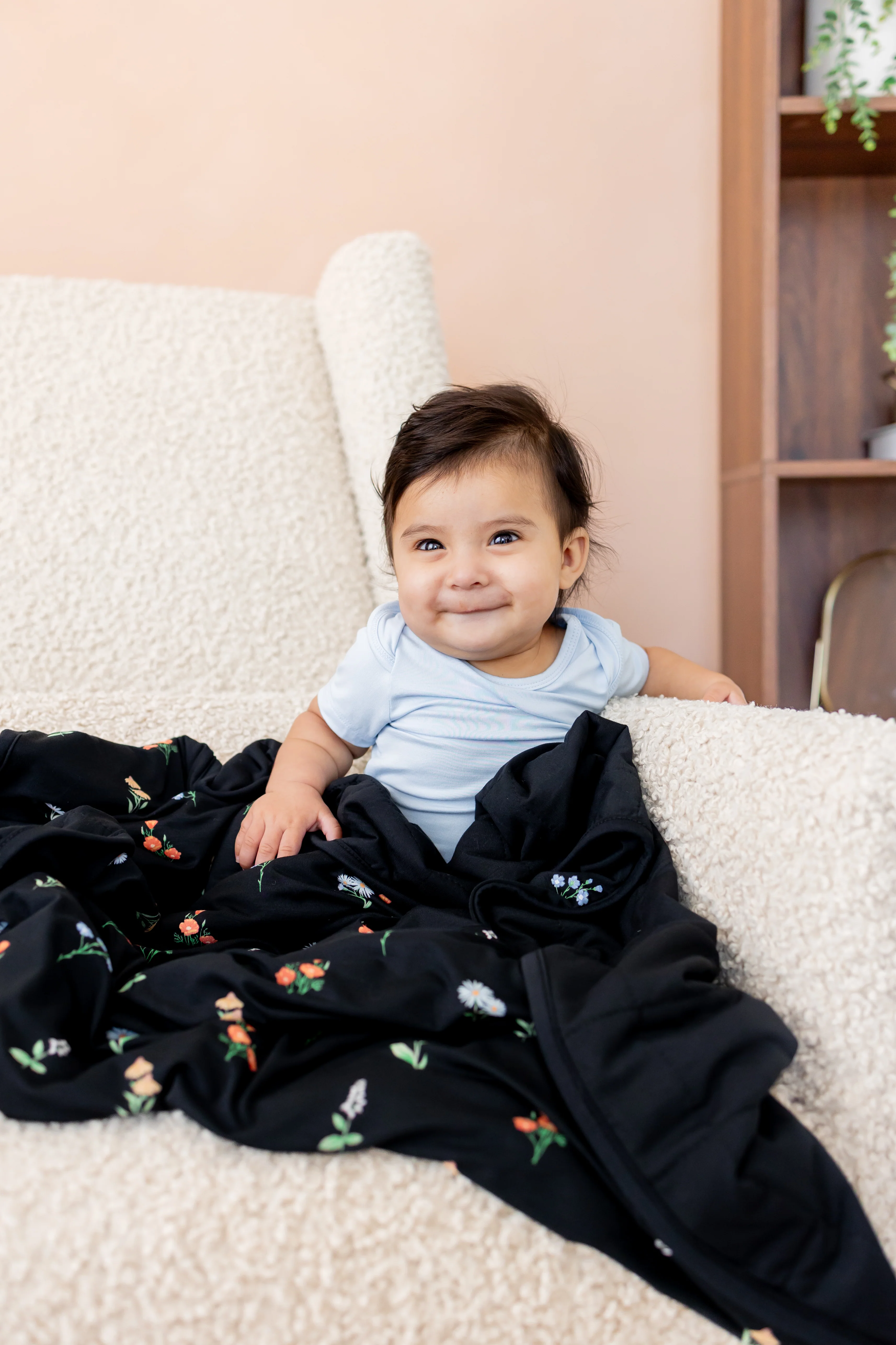 Baby Blanket in Midnight Wildflower 1.0