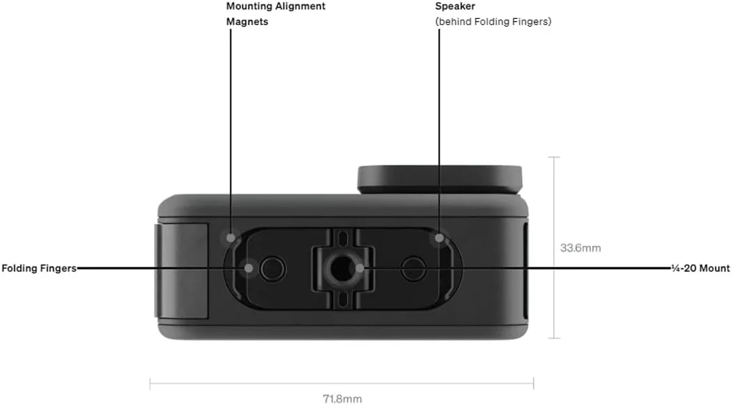 Caméra d'action noire étanche avec vidéo 5,3K60, photo 27 MP + compatible avec les objectifs de la série HB