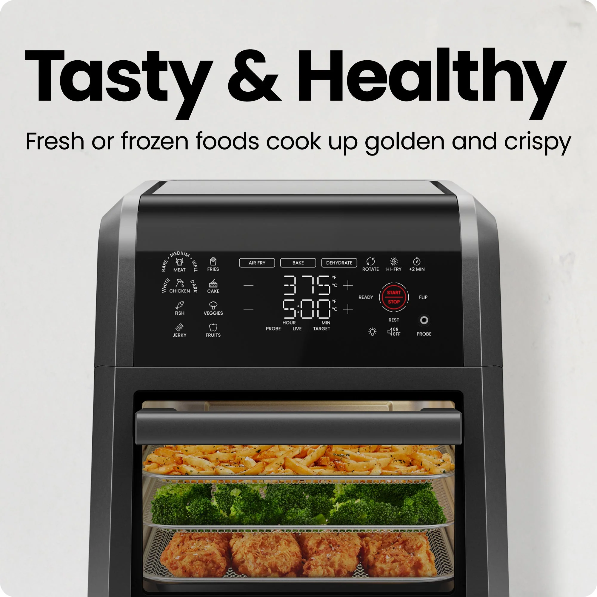 Multifunctional Digital Air Fryer w/ Integrated Smart Thermometer - 12 Quart