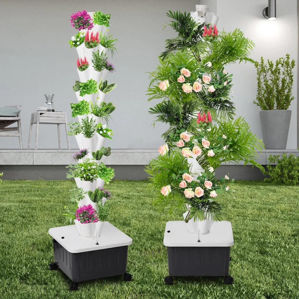 Hydroponic Growing System Tower | Vertical Vegetable Planting Towers | 10-Layer 50 Slots, Hydroponic Growing Kit forHydroponics Towers Garden,Suitable for Balconies, Courtyards, Roofs - Image 9