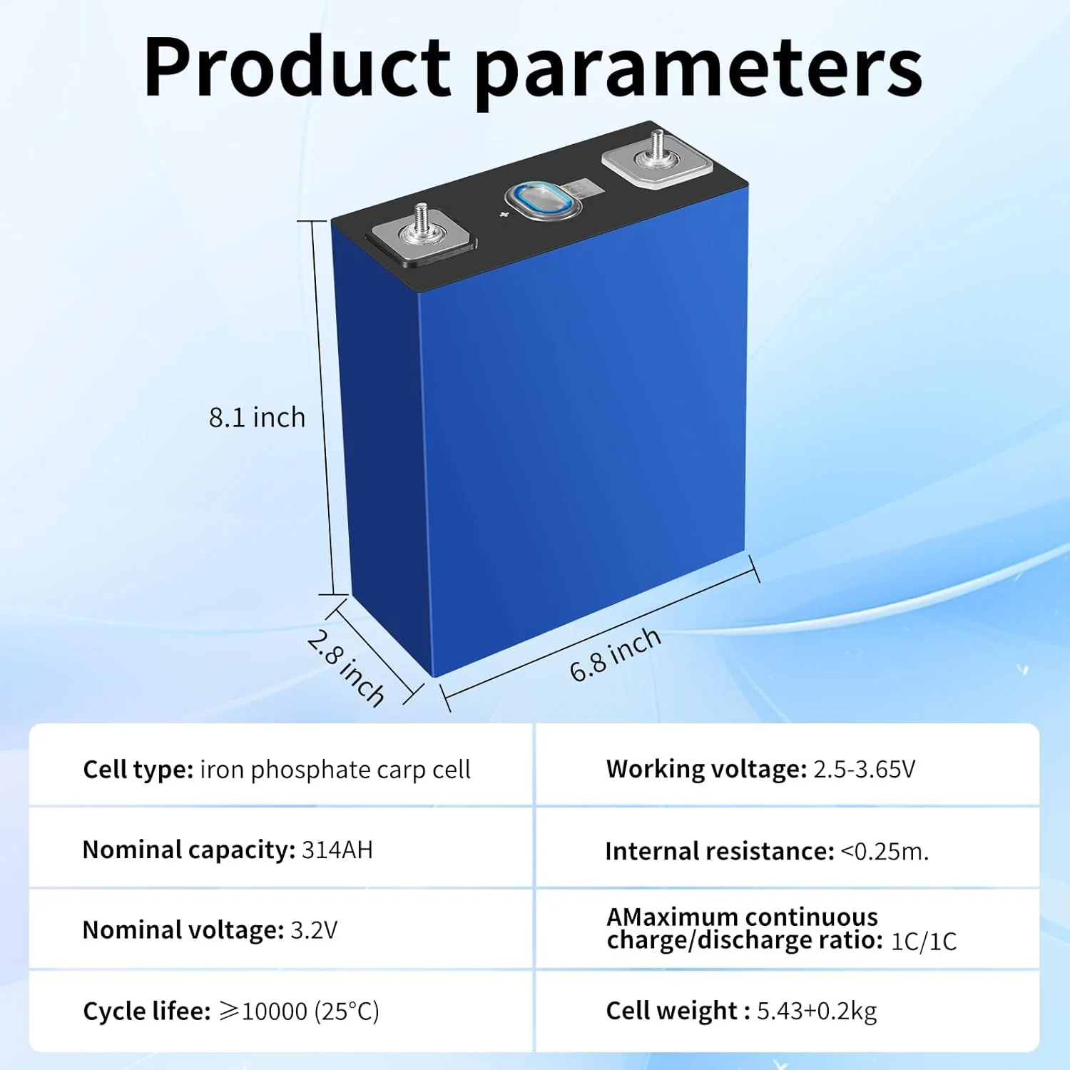 280Ah 3.2V Battery 4 Pack LiFePO4 Grade A Deep Cycle Lithium Iron Phosphate Rechargeable with Nuts and Bus Bars,8000-10000Life Cycles��Replacement Batteries for Solar Systems, Cars, RVs(280Ah 3.2V 4 Pack) - Image 10