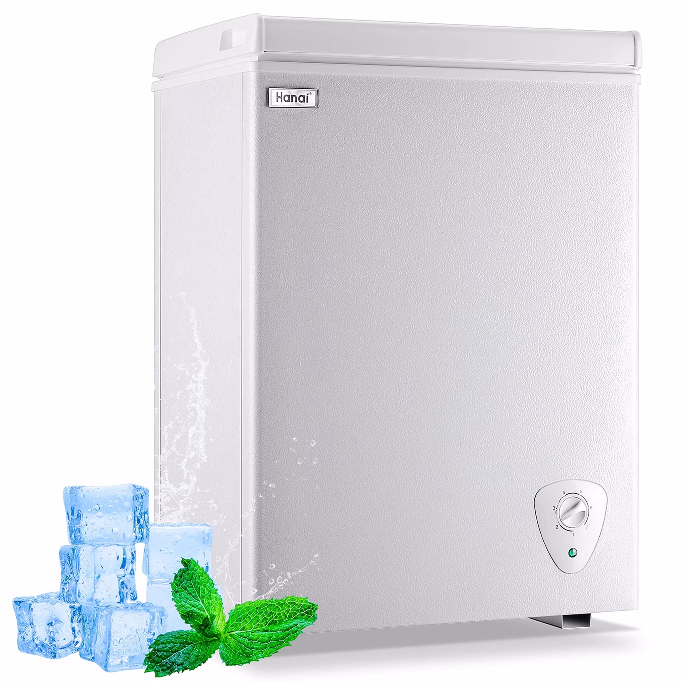 3.5 Cubic Chest Freezer, Compact Deep Freezer with Top Open Door and Removable Storage Basket, 7 Gears Temperature Control, Energy Saving, for Office Dorm or Apartment(Black) - Image 3