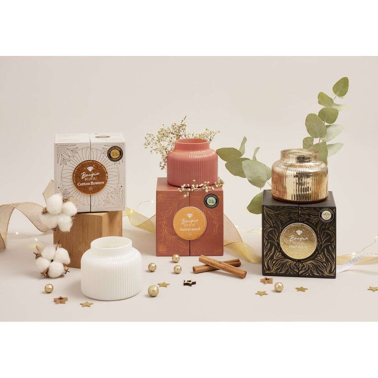 Bougie parfumée verre bracelet argenté Ø9xH7cm (6 modèles)