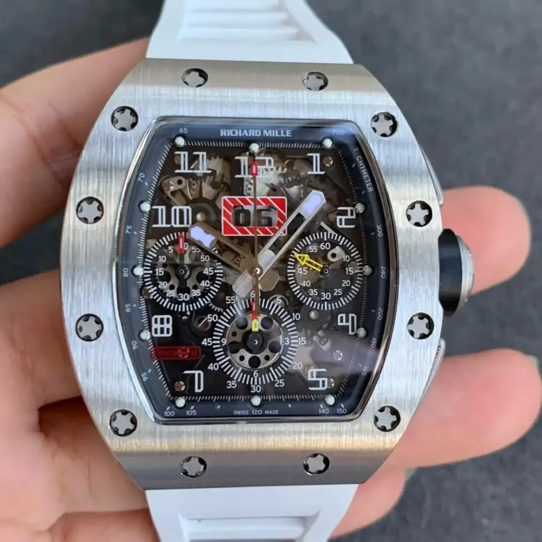 Richard Mille RM11 KV Factory White Rubber Strap