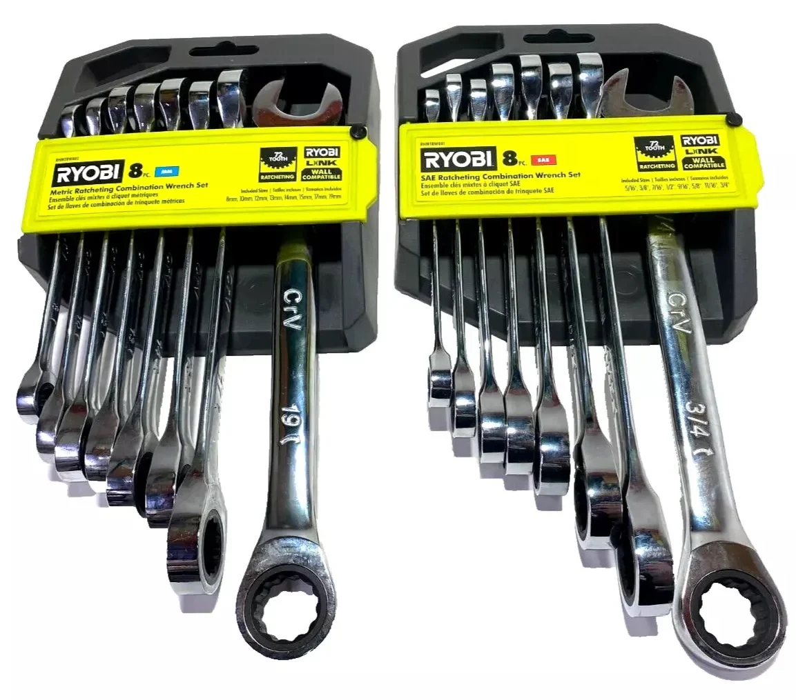 RYOBI 16 PC. SAE  & Metric Ratcheting Combination Wrench Set