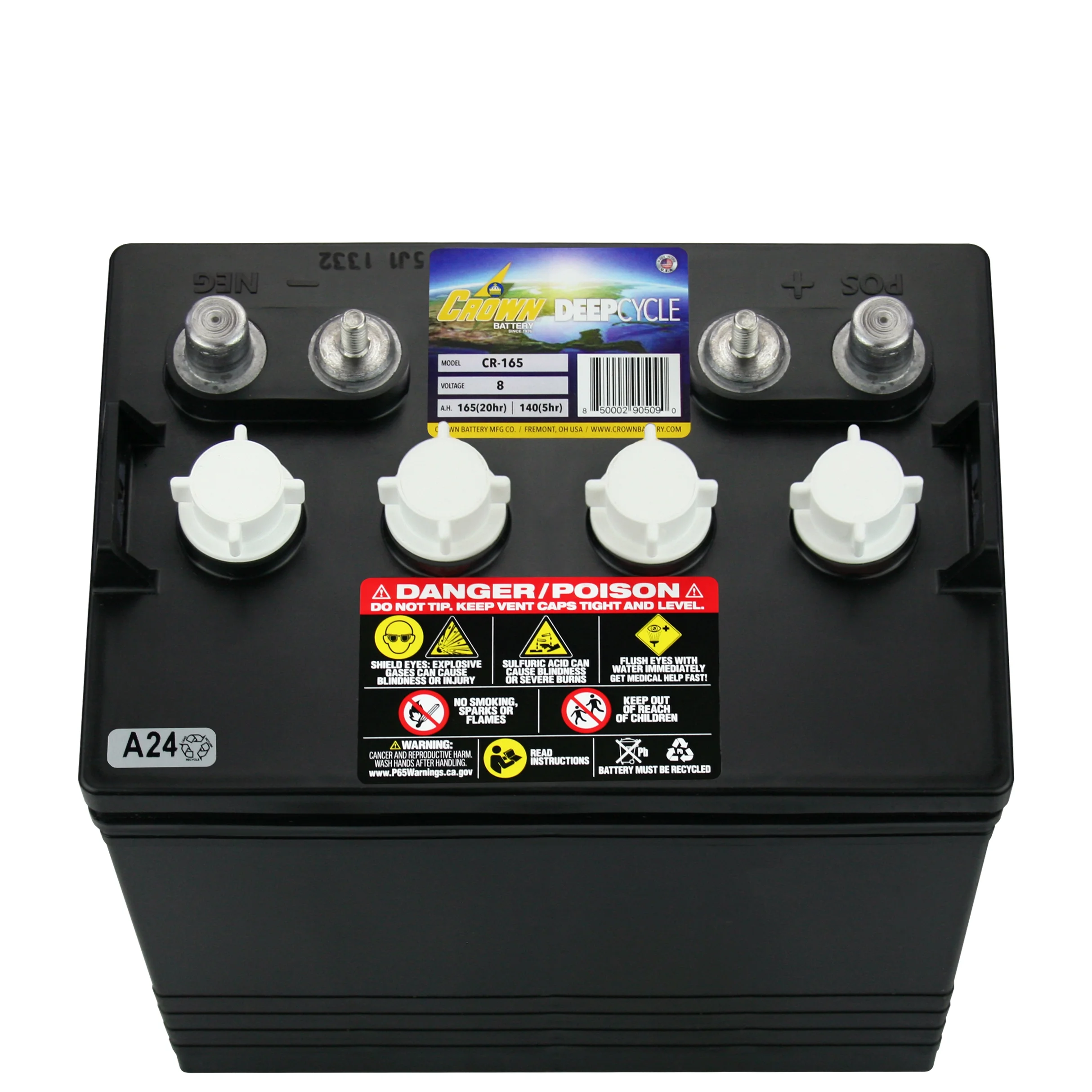 CR-165 8V Deep-Cycle Flooded Battery replaces Trojan T-875 X4 - Image 6