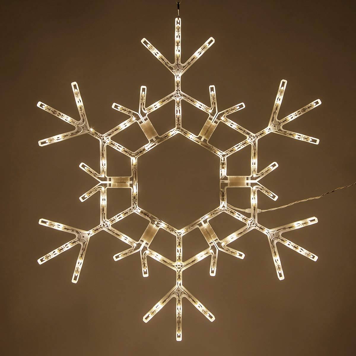 Kringle Traditions LED Folding Snowflake Lights, Warm White, 36