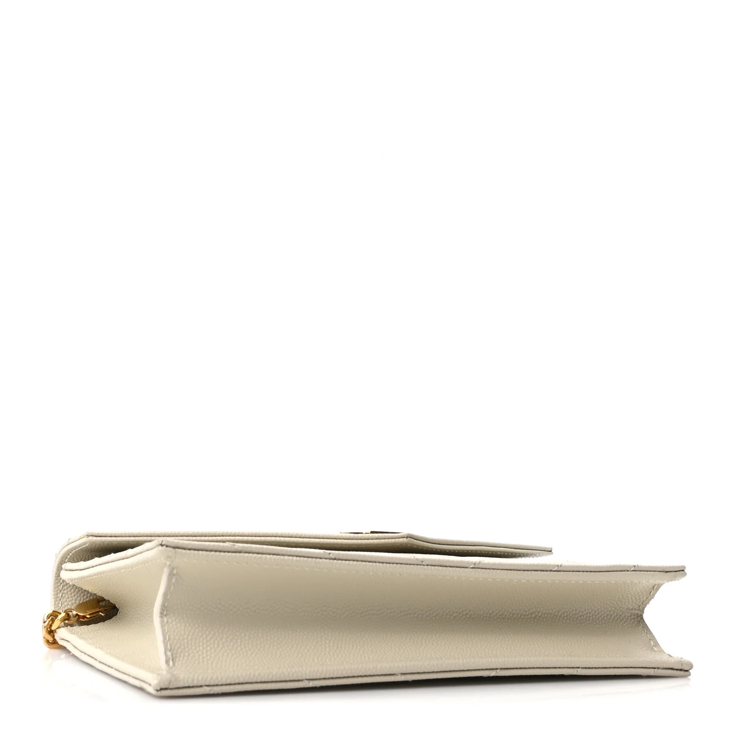 Grain De Poudre Matelasse Chevron Monogram Envelope Chain Wallet Crema Soft