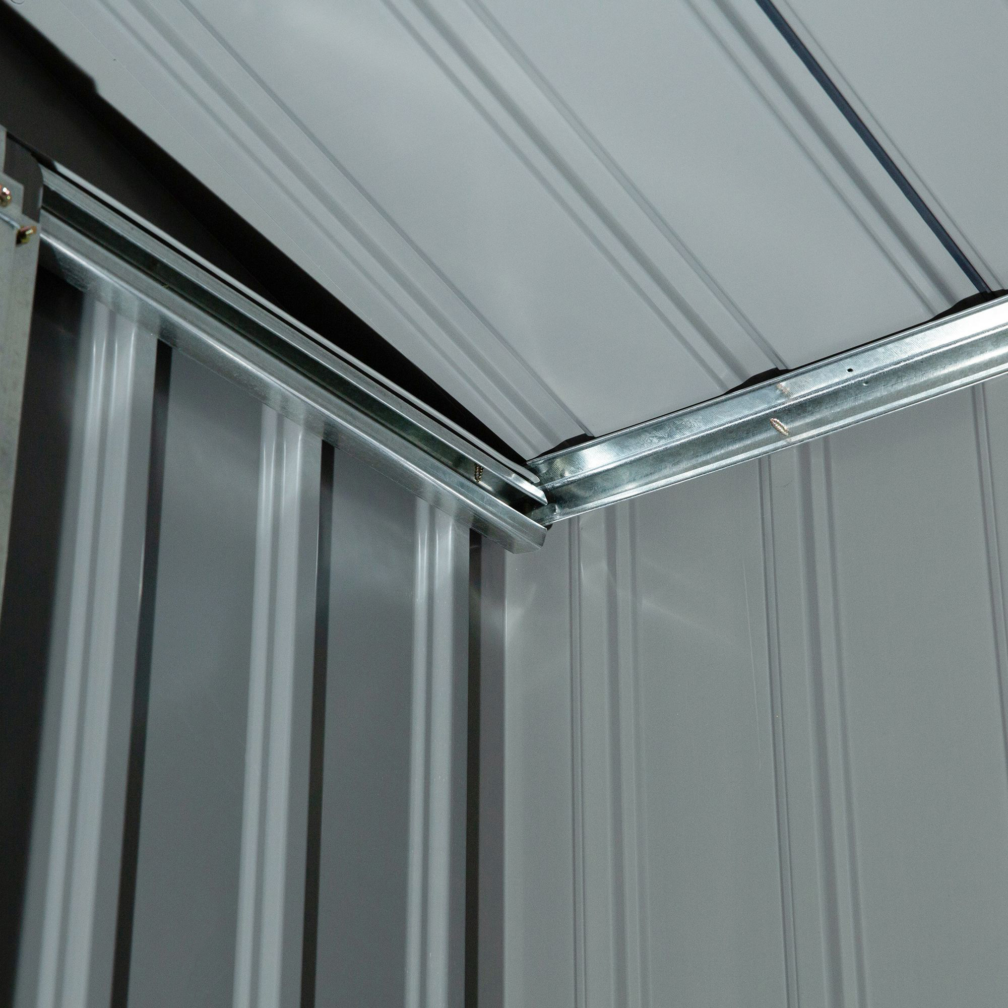 Outsunny gereedschapsschuur, tuinhuisje, met schuifdeuren, fundering, weerbestendig, staal, groen, 213 x 130 x 185 cm