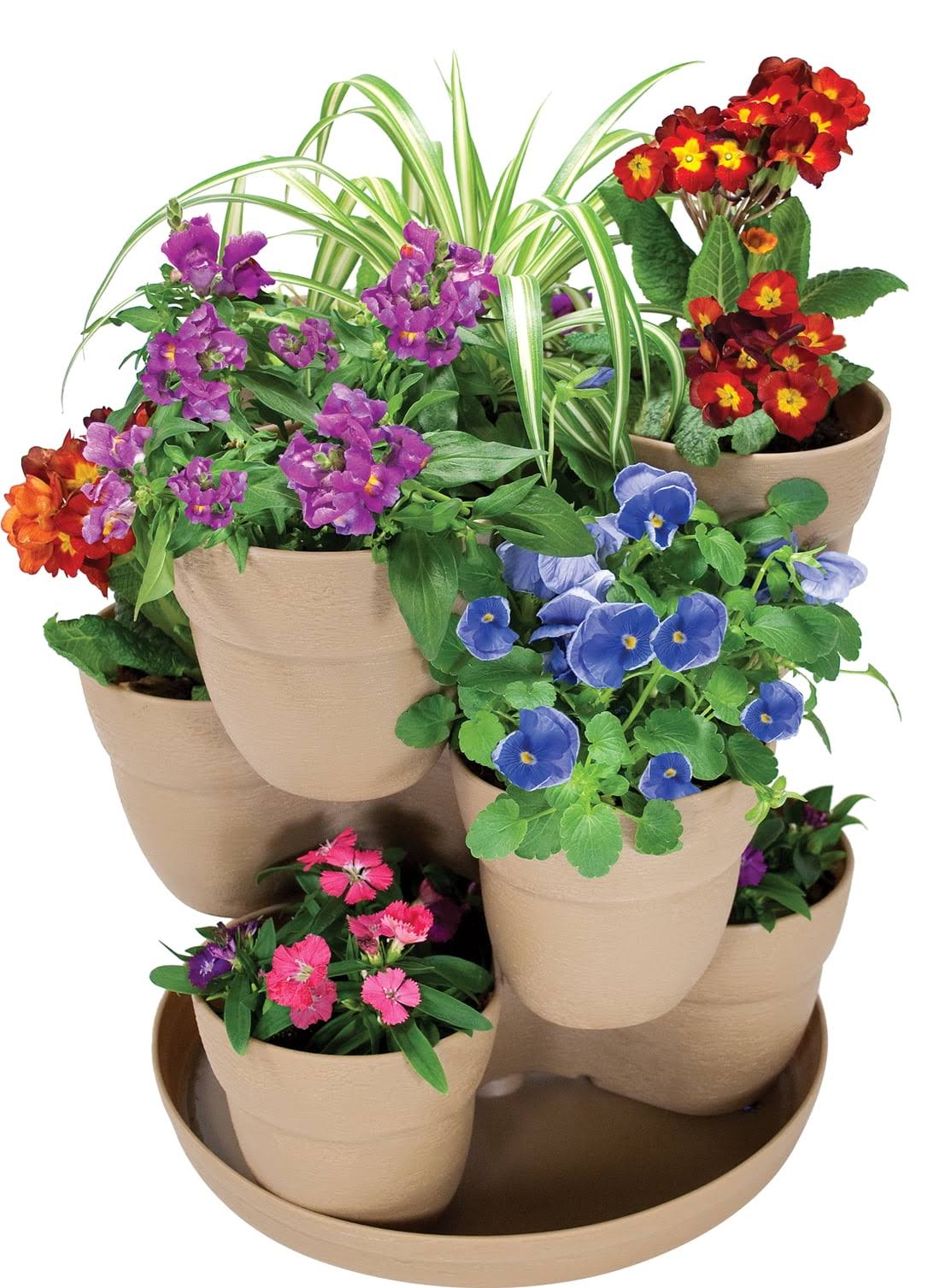 Emsco Group 2380-1 Bloomers 3-Tier Flower Tower, Sand