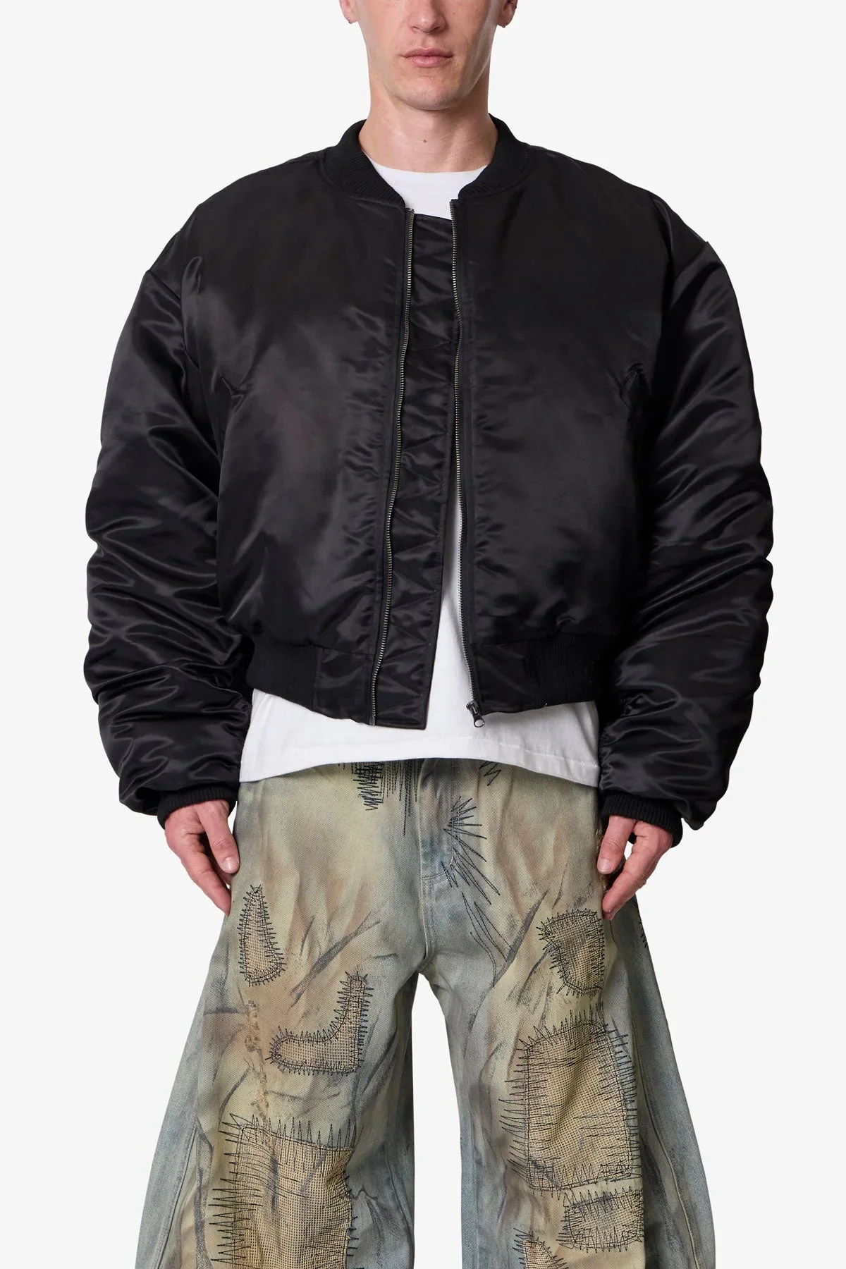 Oversized Bomber Jacket - Black
