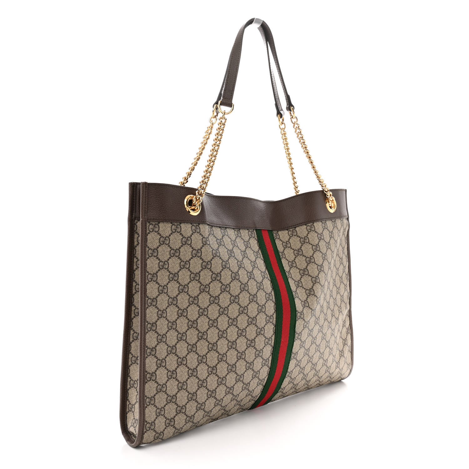 GG Supreme Monogram Large Rajah Chain Tote Beige New Acero