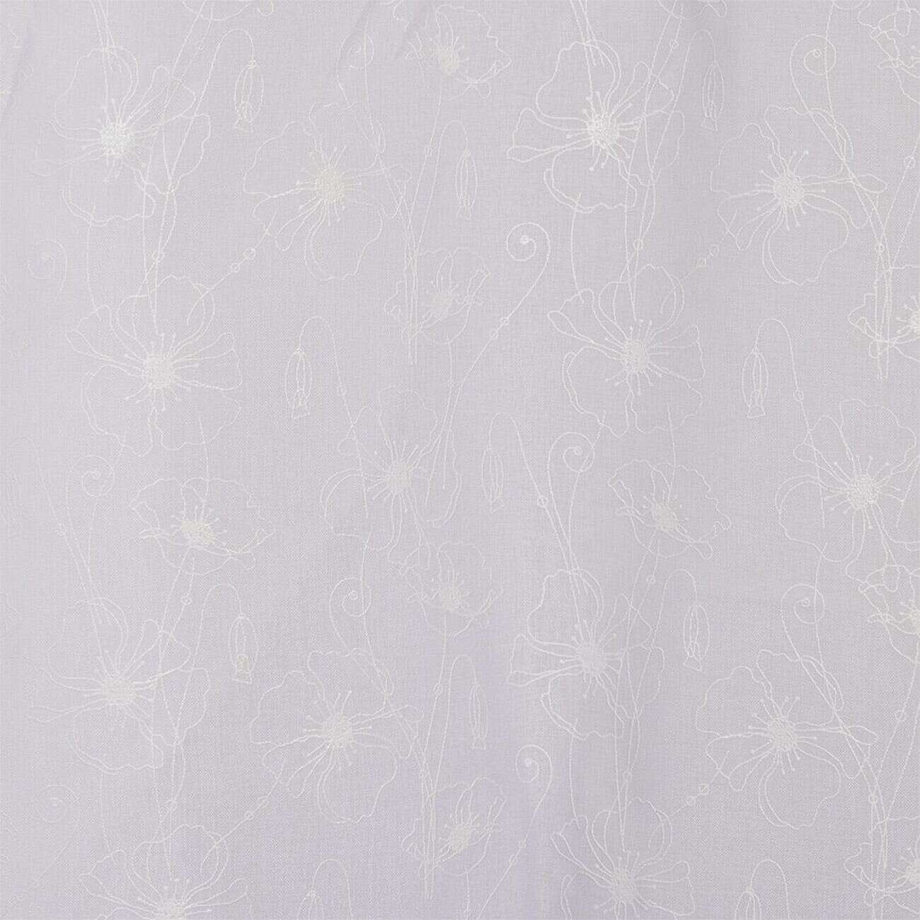 Voilage polyester 140x240cm motif floral blanc