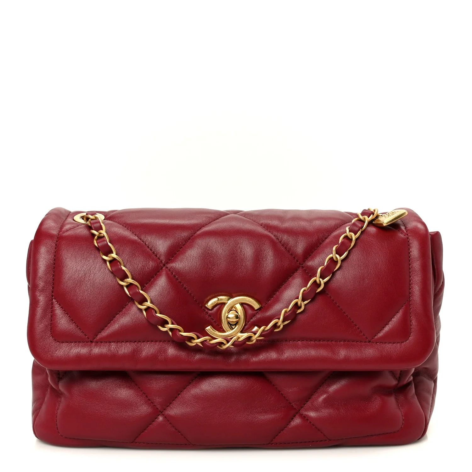 Lambskin Quilted Large Flap Red