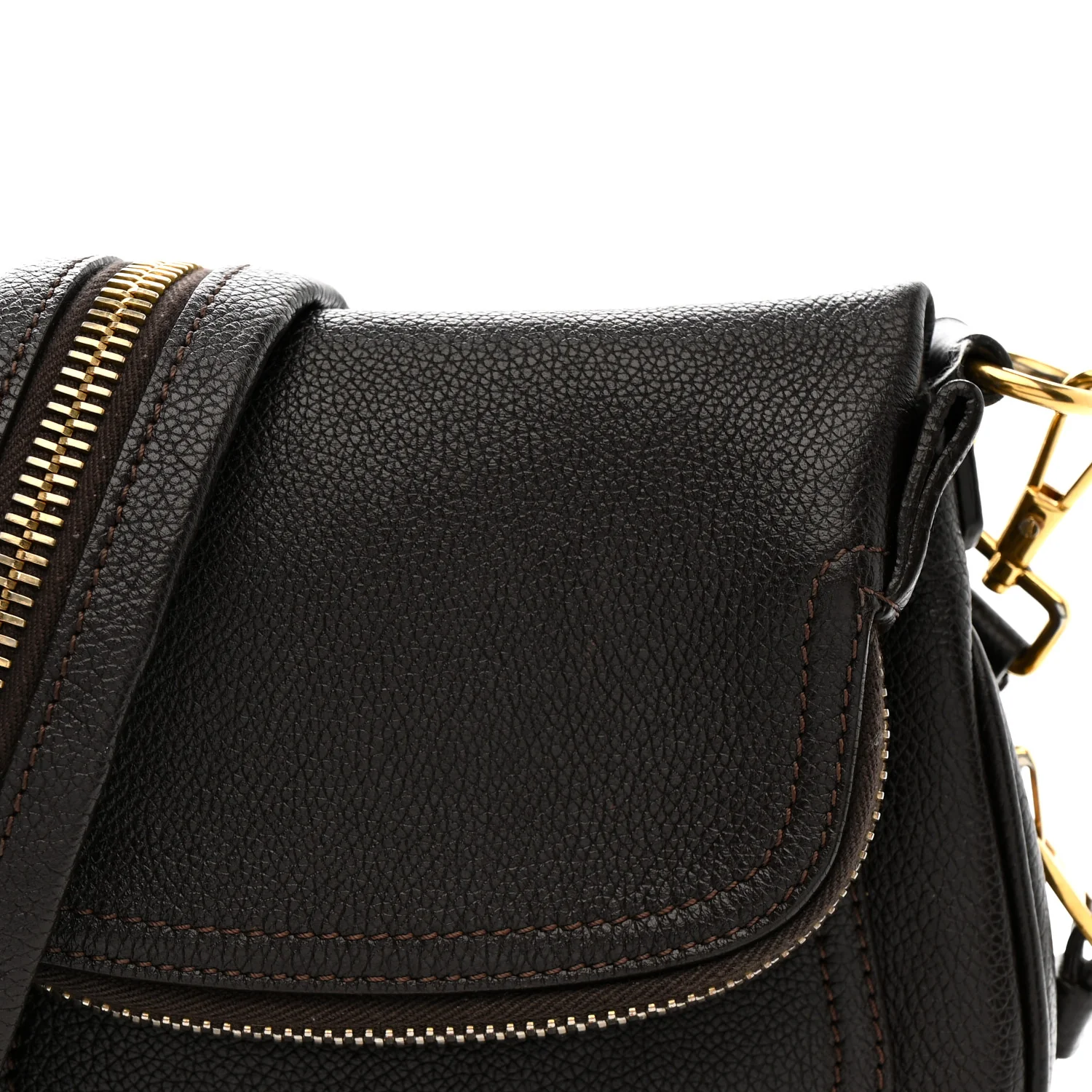 Calfskin Mini Jennifer Crossbody Bag Brown