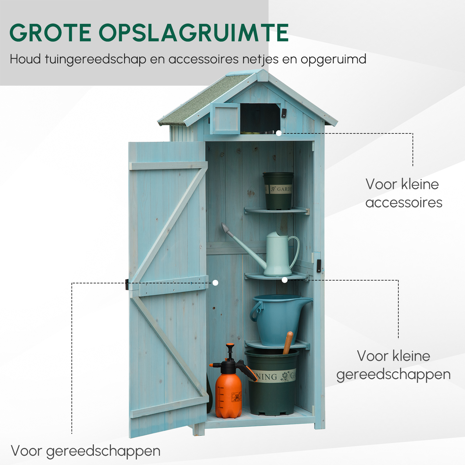 Outsunny tuinkast 77 cm x 54,2 cm x 179 cm