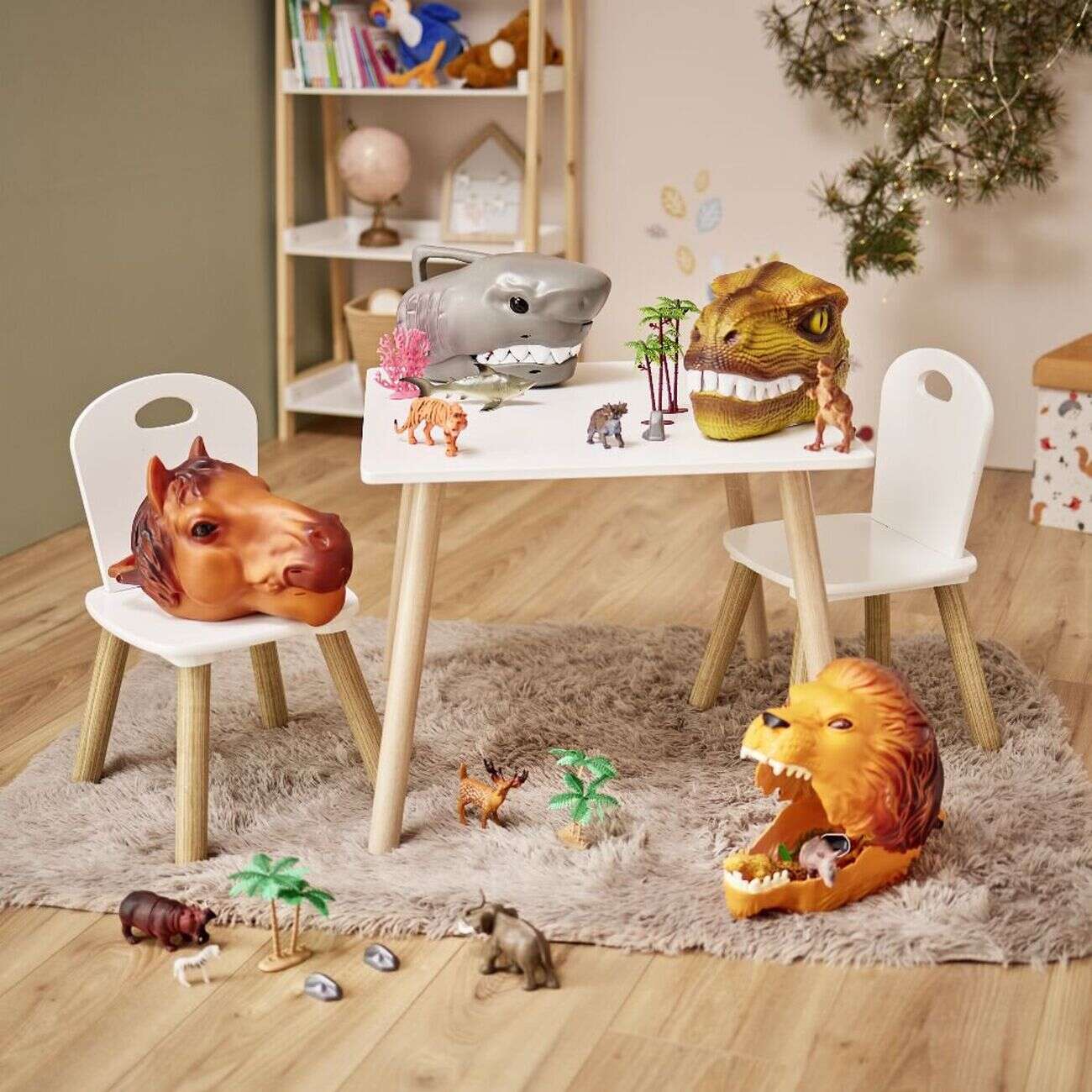 Tête de lion + 20 figurines