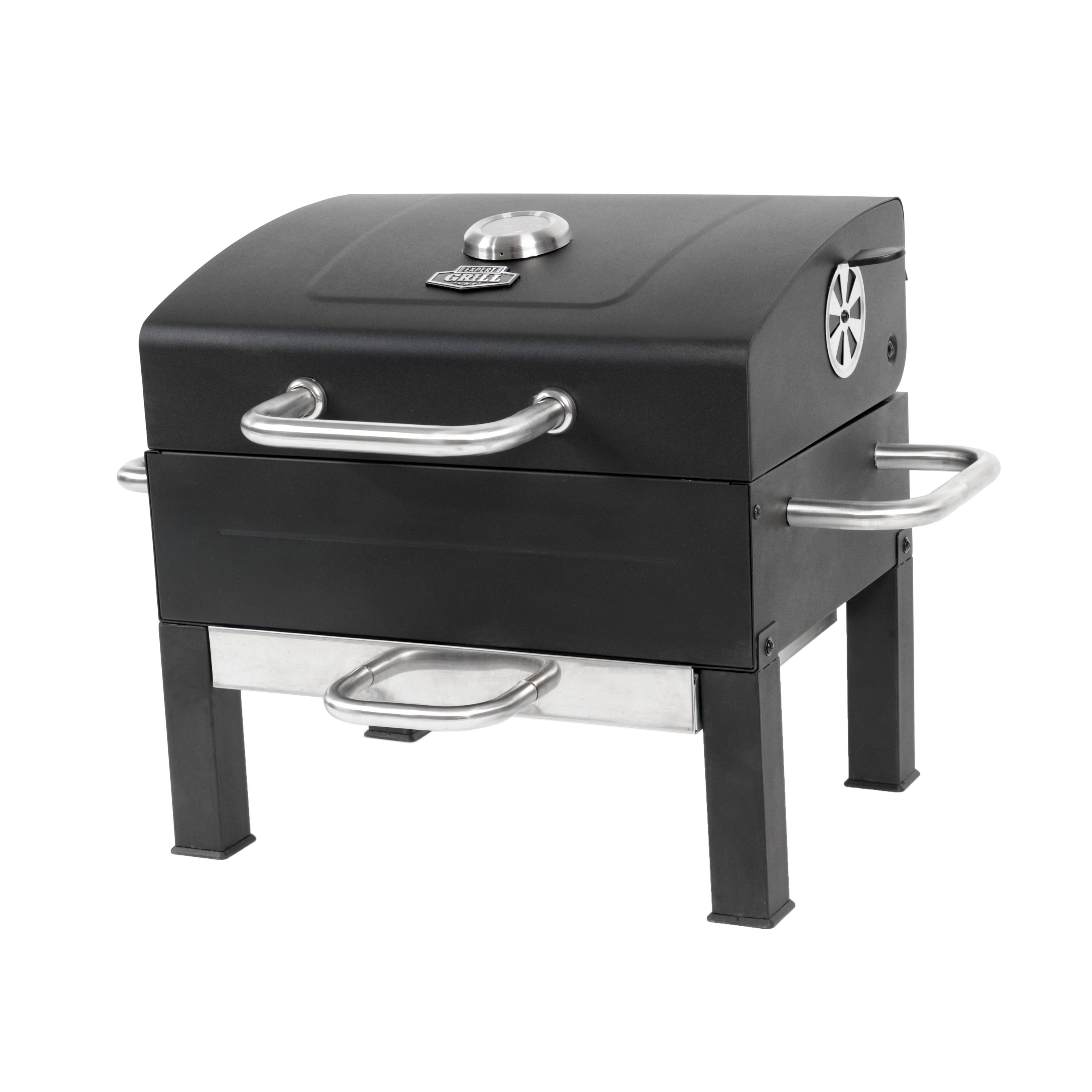 Expert Grill Premium Portable Charcoal Grill Black and Stainless Steel