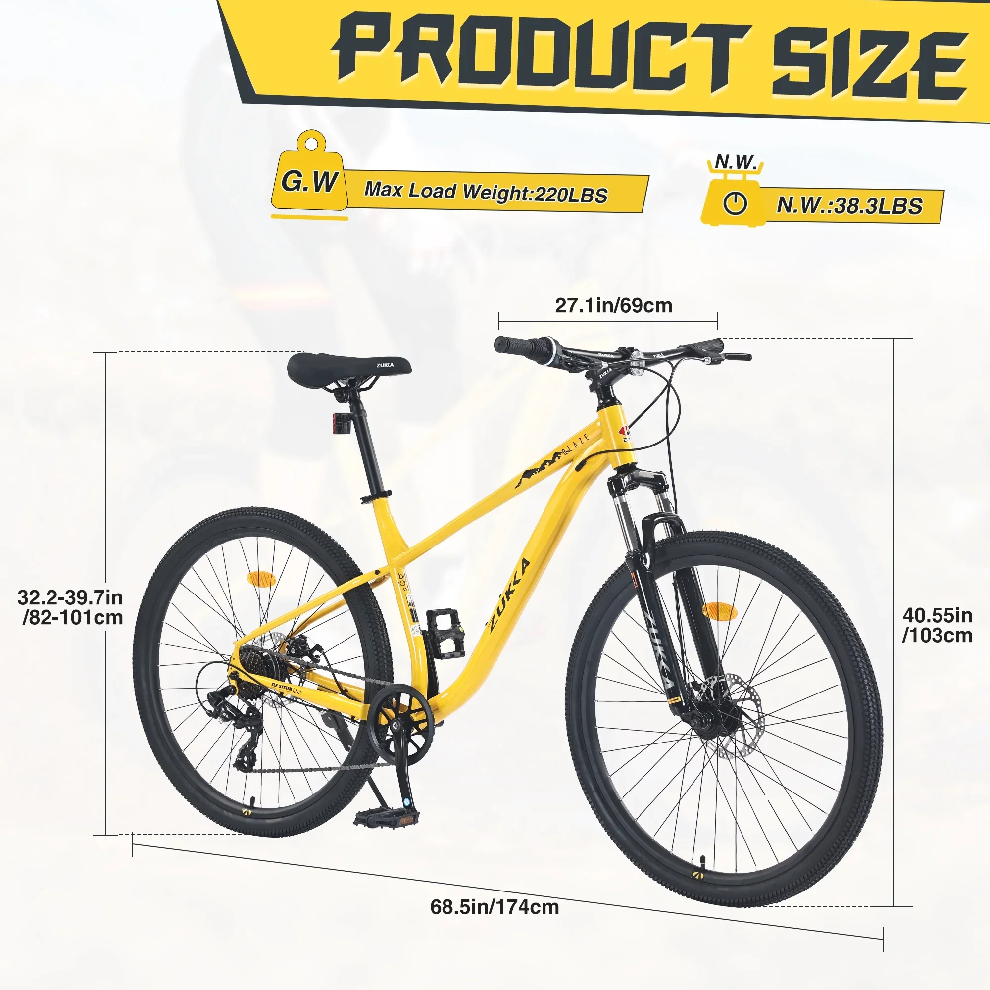 OUDOSPRS 27.5 Versatile Mountain Bike - 8-Speed Steel Frame with Front Suspension