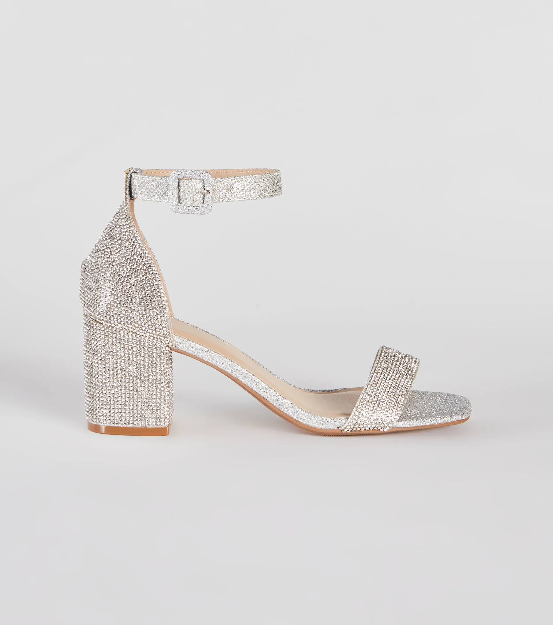 Glitzy Babe Rhinestone Block Heels