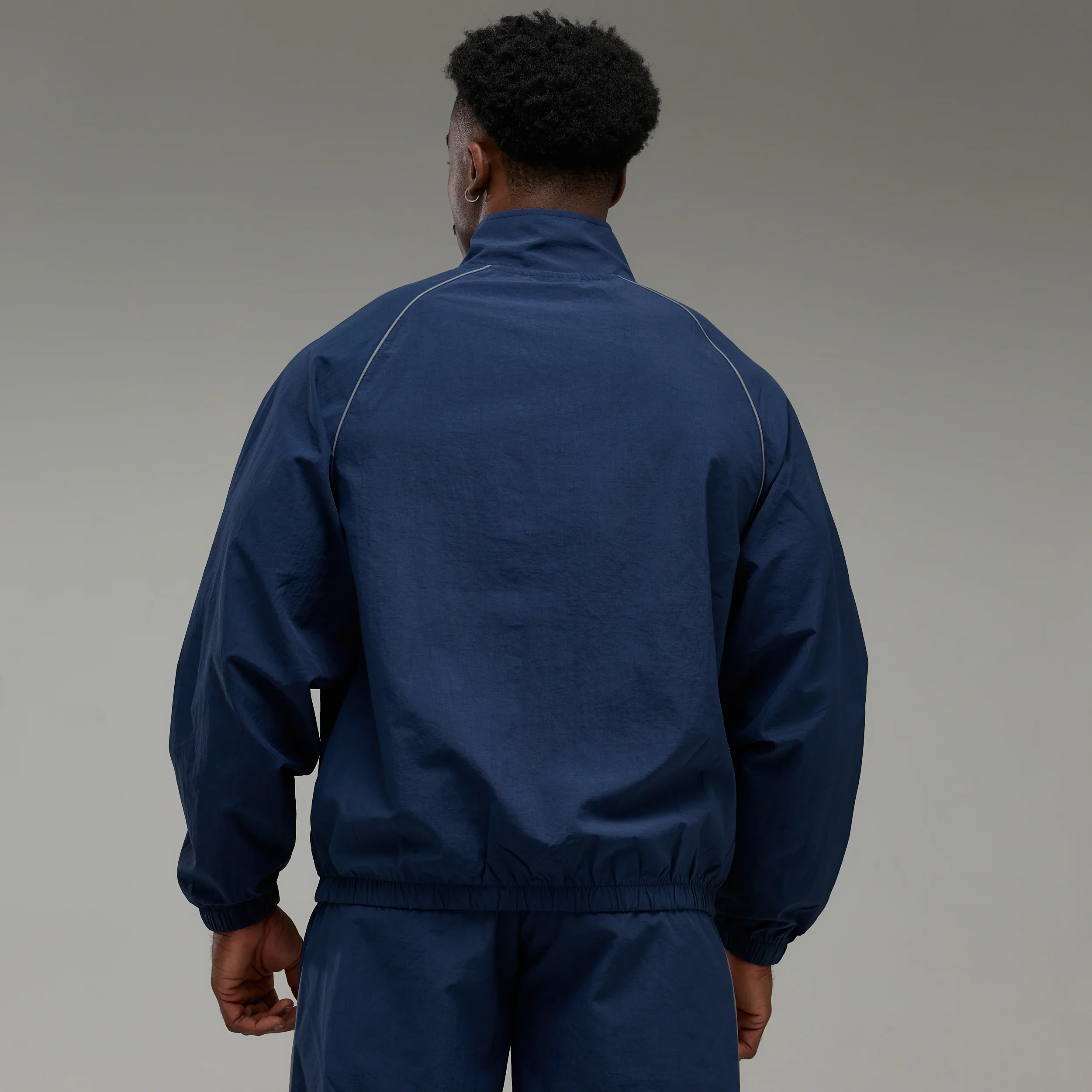 REFLECTIVE NAVY OVERSIZED TRACK JACKET