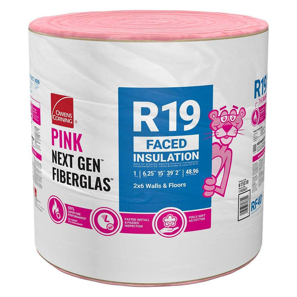 Owens Corning R-19 Faced Fiberglass Roll 15 Wide RF40-Instock