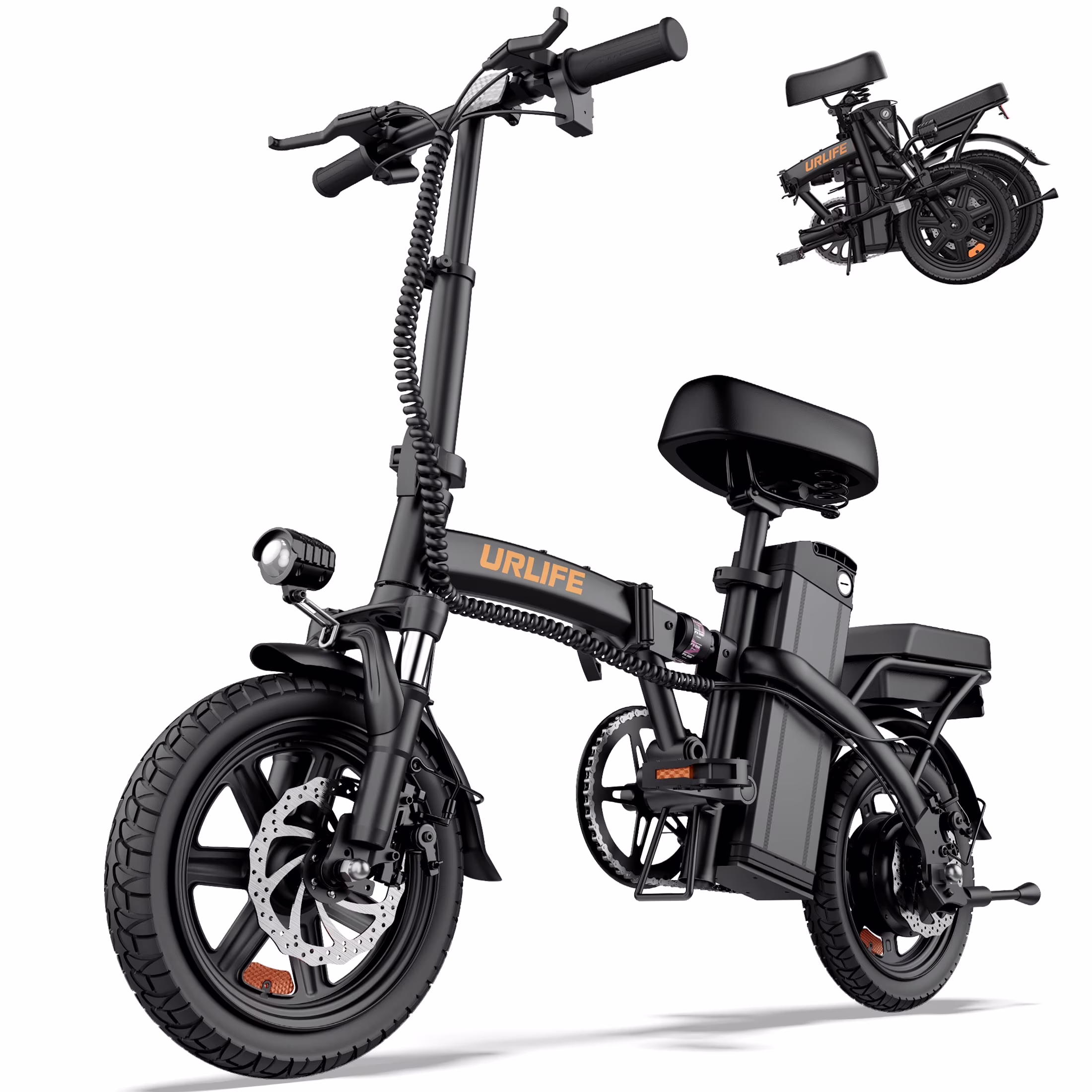 14"Folding Electric Bike for Adults,500W Peak Motor,48V 7.5AH Removable Battery,Mini Ebike for Adults City Commuter,UL2849,Black(Black)