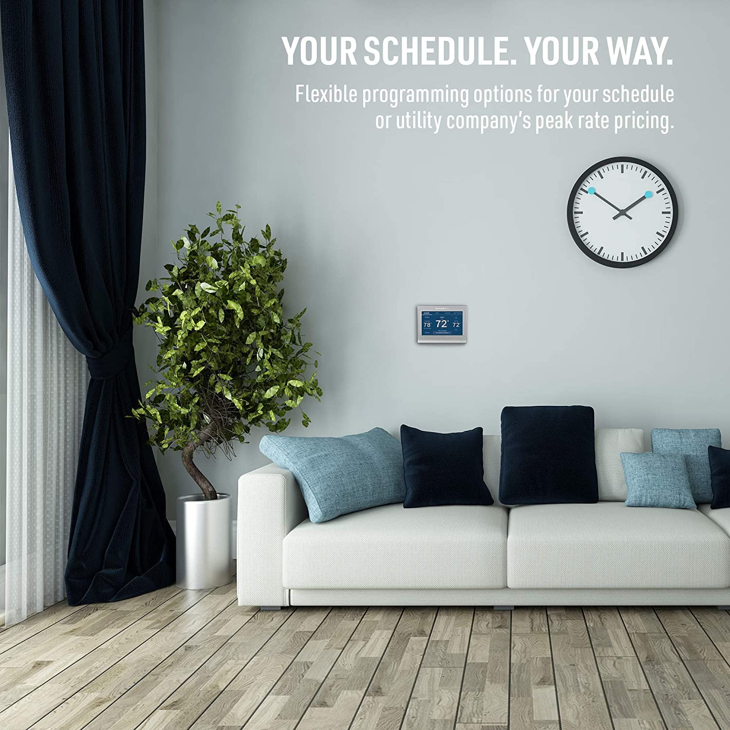 Home RTH9585WF1004 Wi-Fi Smart Color Thermostat, 7 Day(Gray) - Image 2