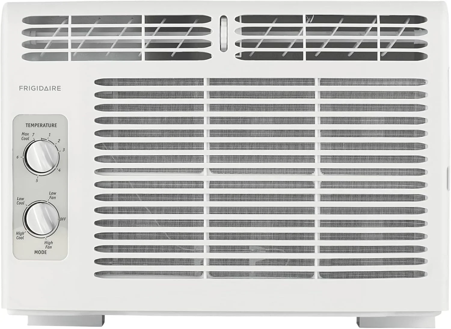 Climatiseur de fenêtre Frigidaire 5 000 BTU avec télécommande. Refroidit jusqu'à 150 pi². Fonctionnement silencieux.
