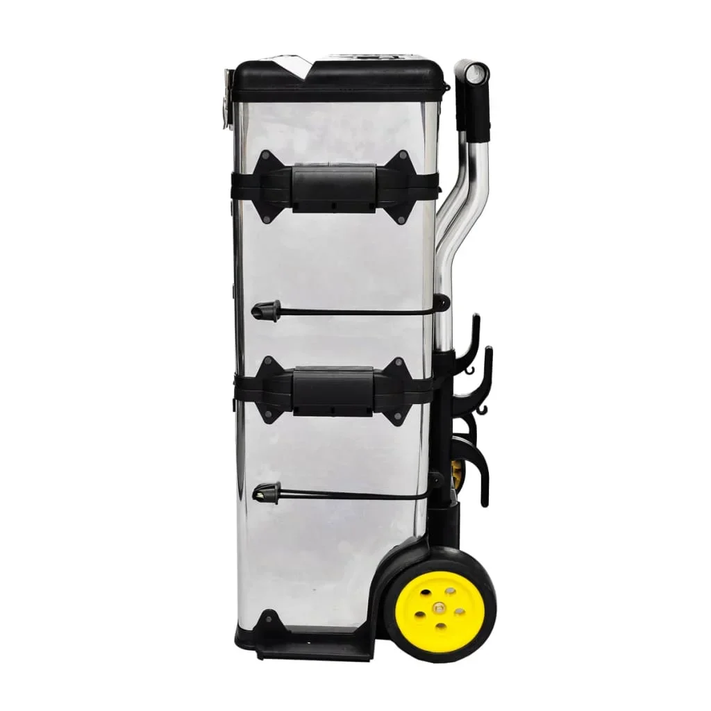vidaXL 22.2 Stainless Steel Rolling Tool Boxes and Organizers with 2 Wheels Multicolor