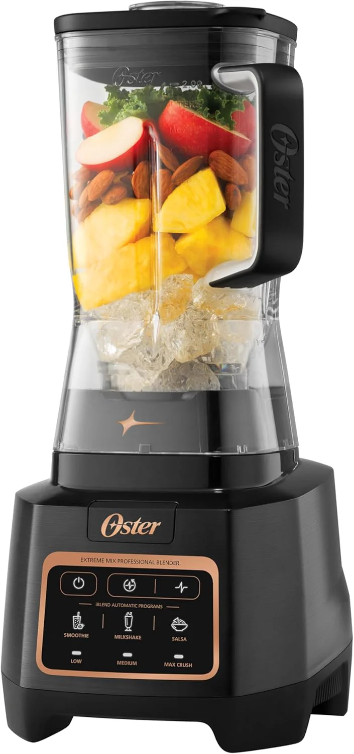 Blender Oster Extreme Mix, blender de comptoir haute vitesse de 1500 watts avec bol de 1,9 litre et programmes automatiques, idéal pour les smoothies, les milkshakes et les salsas