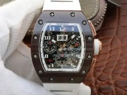 Richard Mille RM011 KV Factory White Rubber Strap