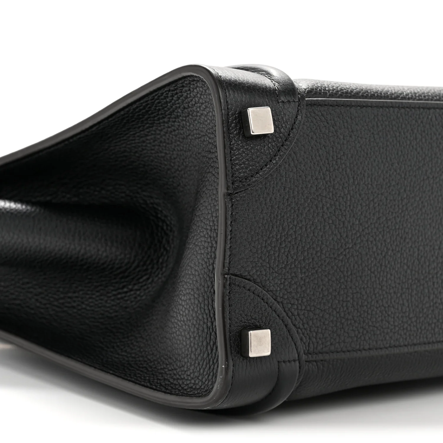 Drummed Calfskin Micro Luggage Black