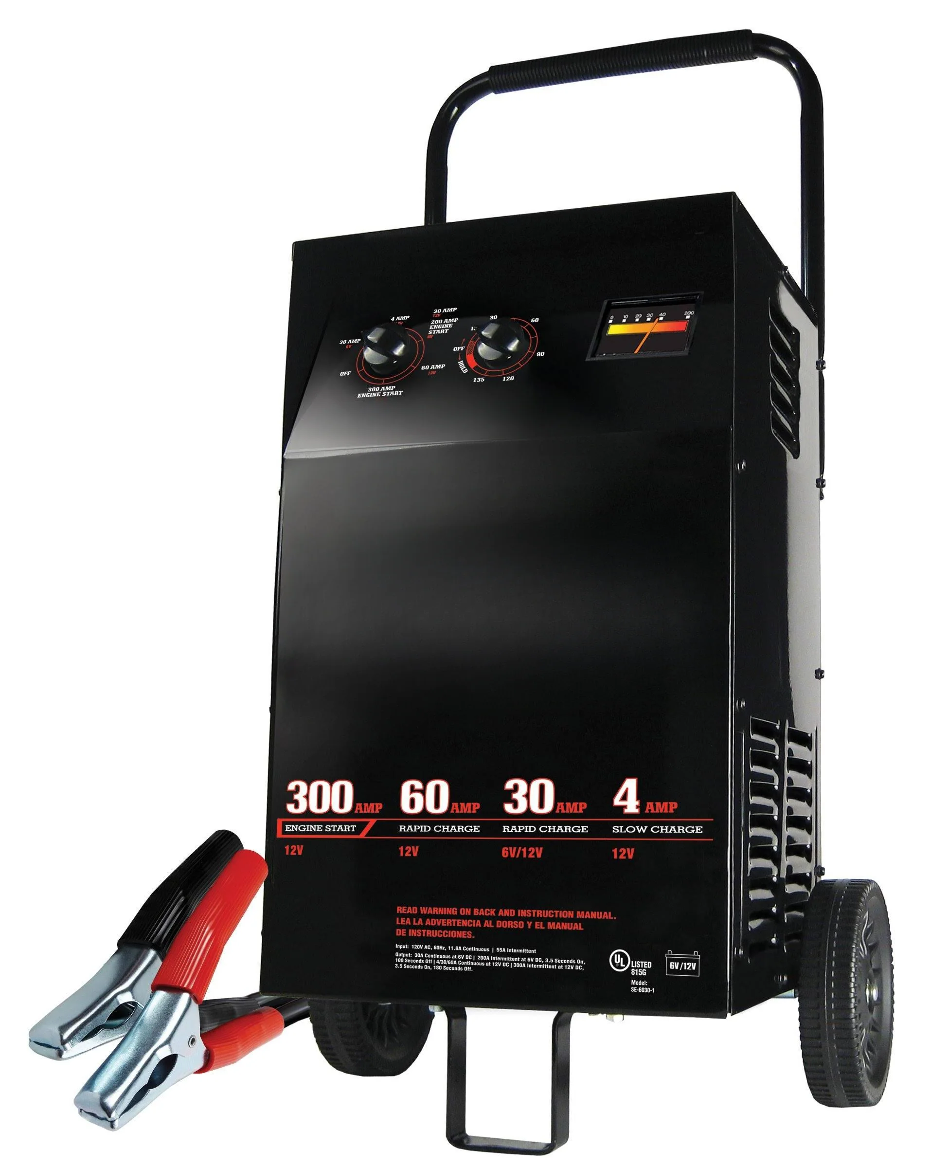 Chargeur de batterie et démarreur de moteur électrique sur roues, 2 en 1, minuterie manuelle, 300 ampères au démarrage, 6 volts, 12 volts, pour batteries de voiture, SUV, camion et bateau