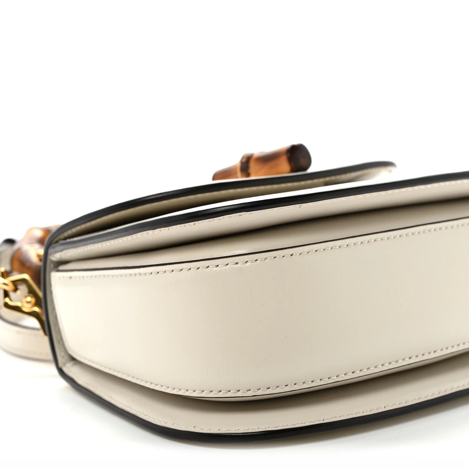 Boarded Dyana Lux Calfskin Web Mini Bamboo 1947 Top Handle Bag Mystic White