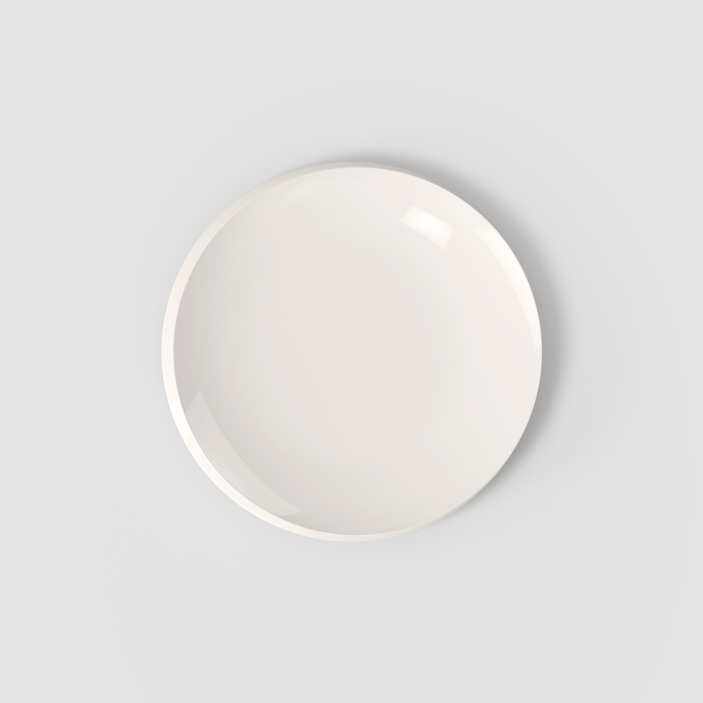NewMoon Salad/ Dessert Plate - White, 9.6'', Premium Porcelain