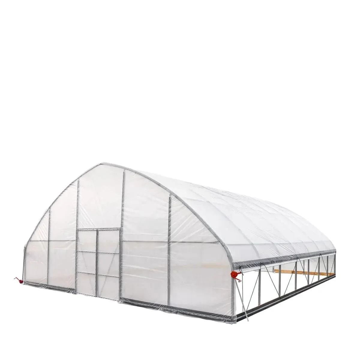 TMG Industrial Commercial Tunnel Greenhouse, 30' x 30', 6 Mil Clear Poly Covers and Roll-Up Sides, TMG-GH3030