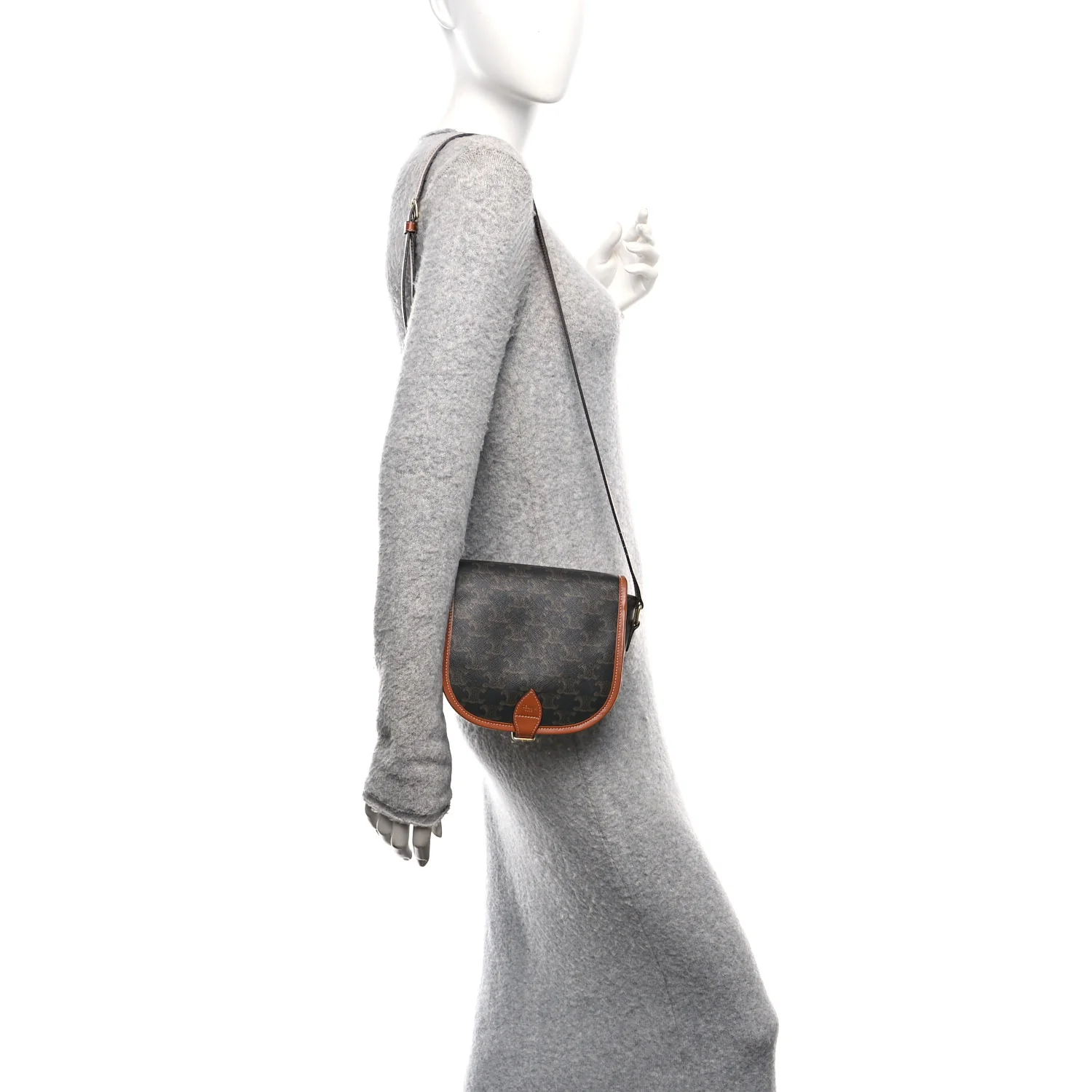 Triomphe Canvas Medium Folco Bag Tan