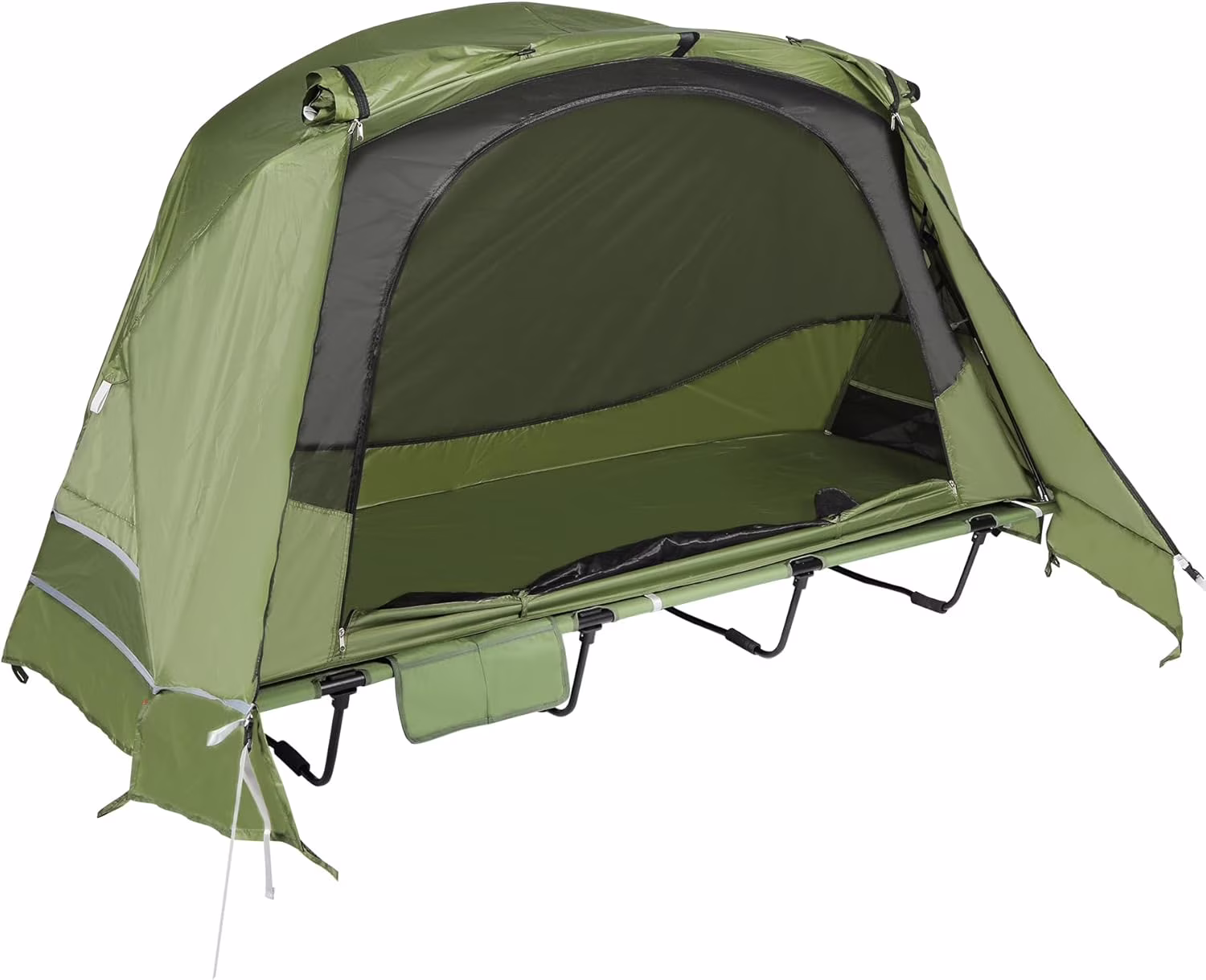 1 Person Camping Cot Tent for Adults, Waterproof Elevated Tent with Cot for Trip, Picnic, 75"x28"x48", Army Green