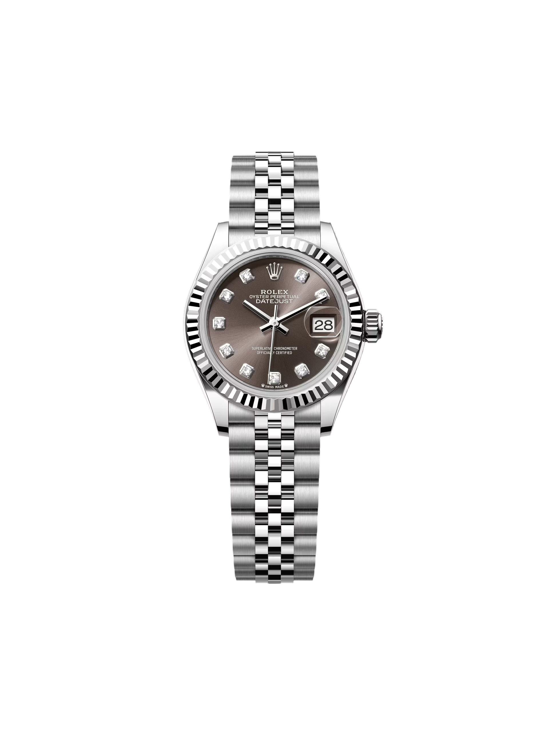 【Super Clone】RLX Lady-Datejust 28mm 279174 Dark Grey Diamond Dial Oyster Bracelet