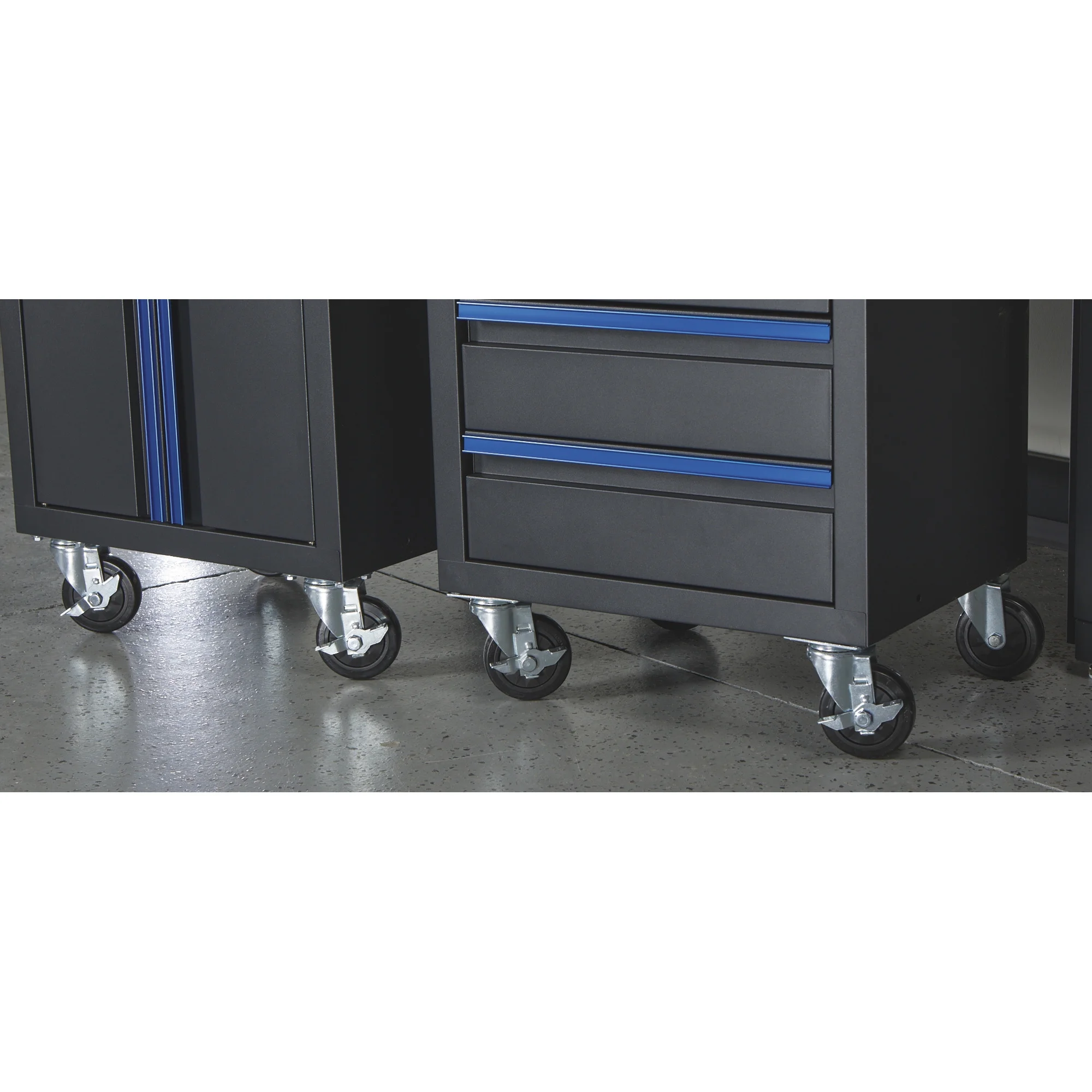6-Pc. Steel Garage Storage System with Drawers, Pegboard, Shelves, Tabletop, 2 Rolling Cabinets, 81.5in. x 75.7in. - Image 6