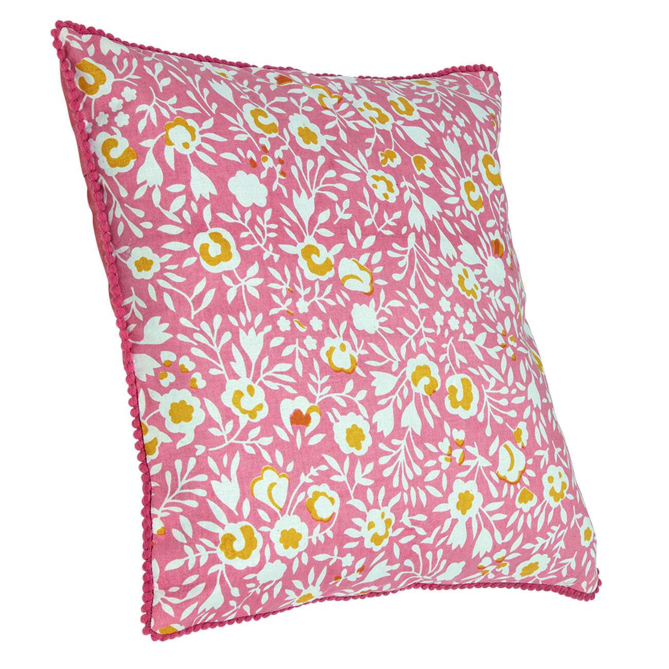 Housse de coussin fleur jaune rose collection Dolce Vita