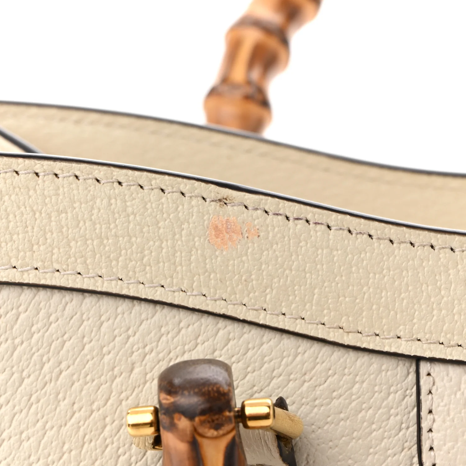 Textured Dollar Calfskin Web Small Diana Tote Bag Mystic White