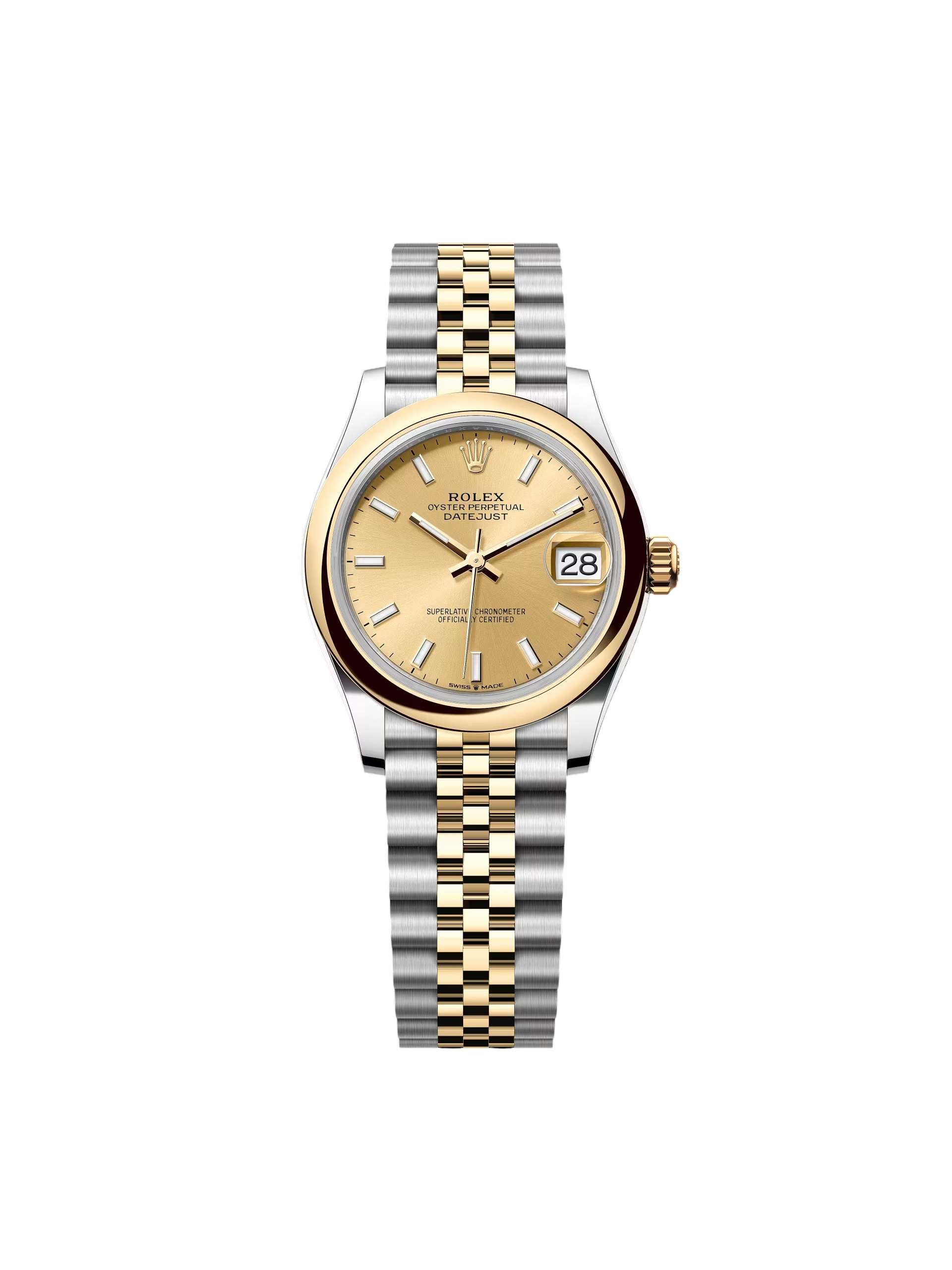 【Super Clone】RLX Datejust m278243-0013/0014  31mm Champagne Dial Yellow Rolesor Oyster Watch